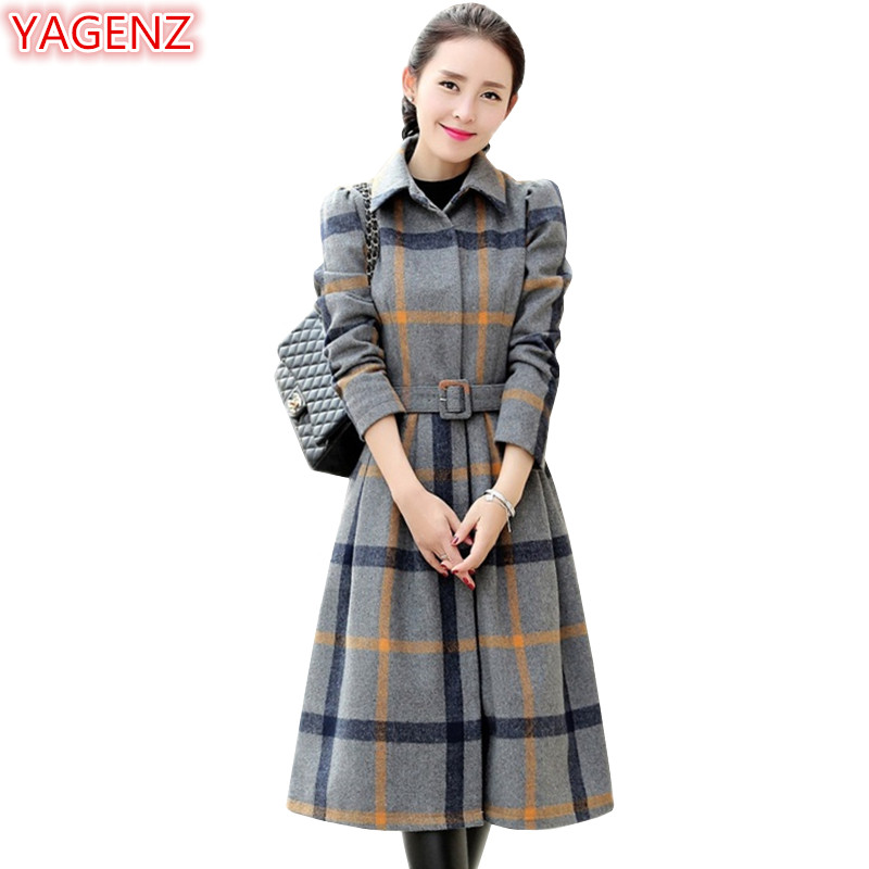 YAGENZ Wool Coat Women Clothing Dress Autumn Winter Jacket Women Fashion Long Dress Temperament Lattice Woolen Coat 507, Gray
YAGENZ Wool Coat Women Clothing Dress Autumn Winter Jacket Women Fashion Long Dress Temperament Lattice Woolen Coat 507, Gray