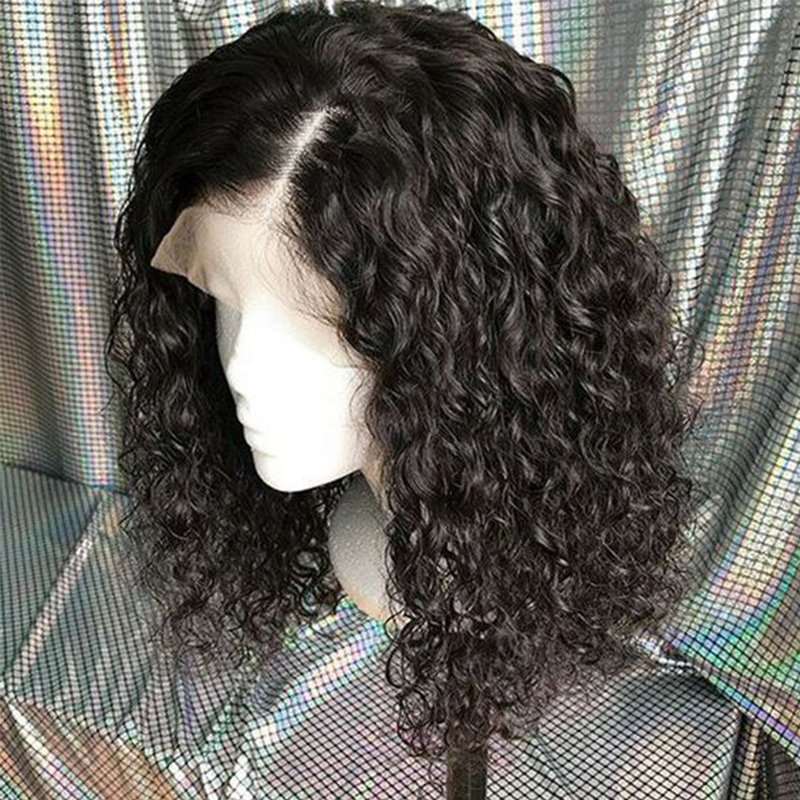 Curly Bob Lace Front Wigs For Women water wave Frontal Wig 360 Brazilian Human Hair 150%