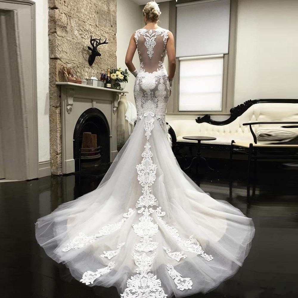 Vintage Berta Mermaid Wedding Dresse With Glove Sexy Spaghetti Strap Lace Appliqued Sweep Train Bridal Gowns Vestidos De Novia