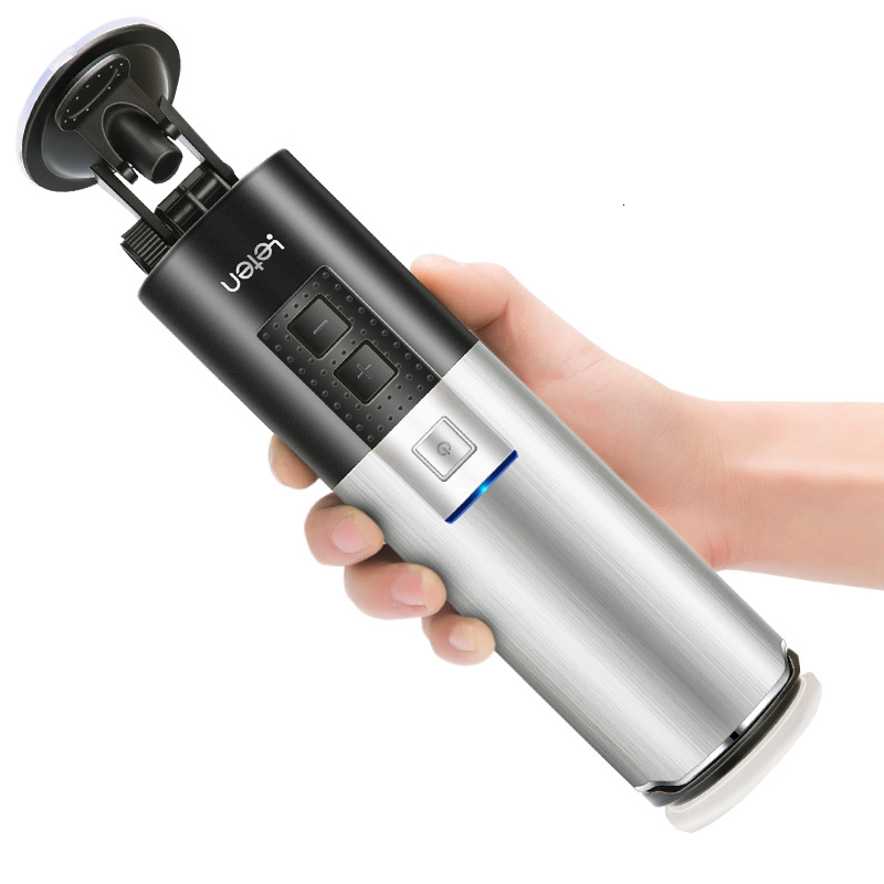 Leten USB Charge Automatic Thrusting piston 10 Speeds Retractable Male Masturbator With Suction Cup Gay Sex Toys for Men Machine Y191010
