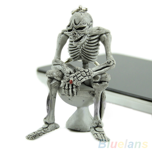 Bluelans Fashion Creative Skull Toilet Purse Bag Rubber Keychain Gift Keyring Key Chain