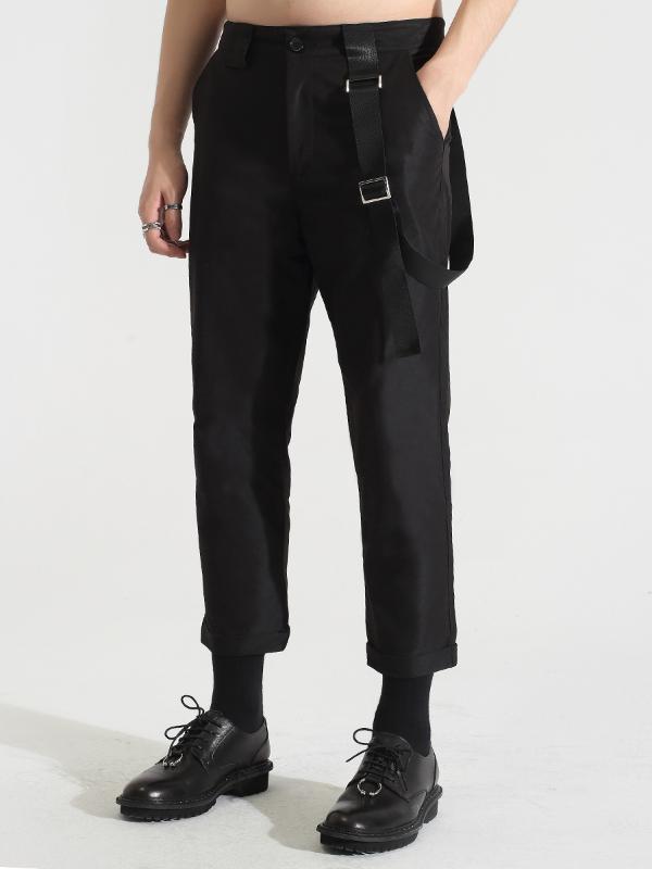 Trendy male British spring personality ribbon stitching black nine points trousers men's casual feet pants
Trendy male British spring personality ribbon stitching black nine points trousers men's casual feet pants