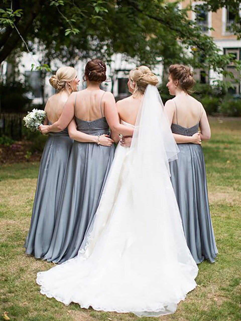 free shipping Gray Lace Beads Satin Chiffon Bridesmaid Dresses Long Maid of Honor Dress for Wedding Party
