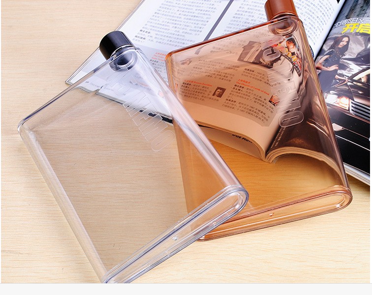 A5 A6 Paper Cup Bottles Flat Water Bottle Bpa Free Clear Book Portable Paper Pad Water Bottle Flat Drinks Kettle Notebook