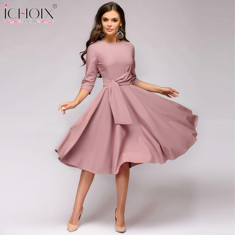 Ichoix Women Clothes 2019 Fashion Autumn Winter Dress Sexy Party Dress Elegant Tube Long Sleeve Ladies Dresses Vestidos De Festa Y190514