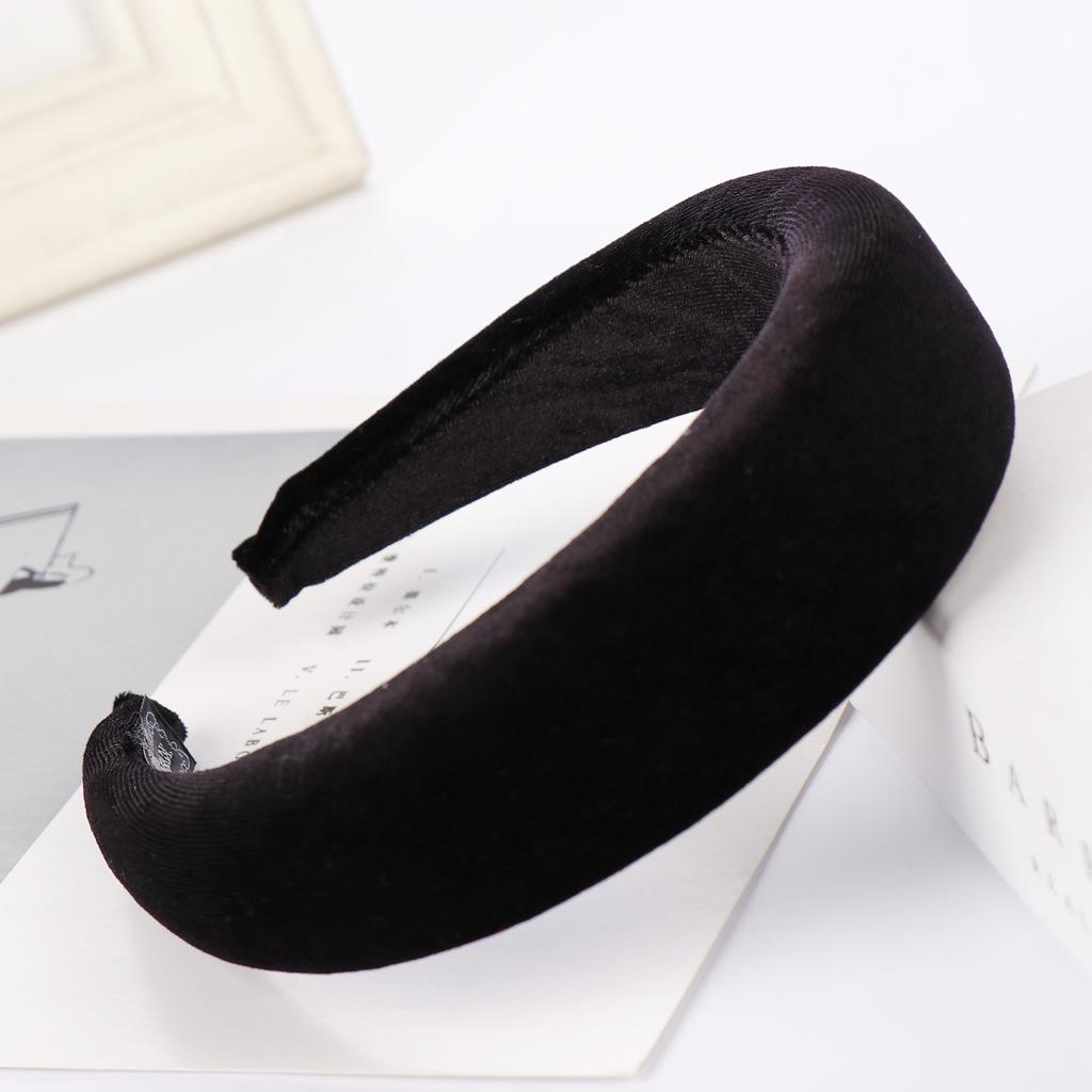 16 Colors Women Padded Wide Sponge Headband Glitter Velvet Sweet Candy Color Hair Hoop Vintage Party Stretchy Thick Headpiece