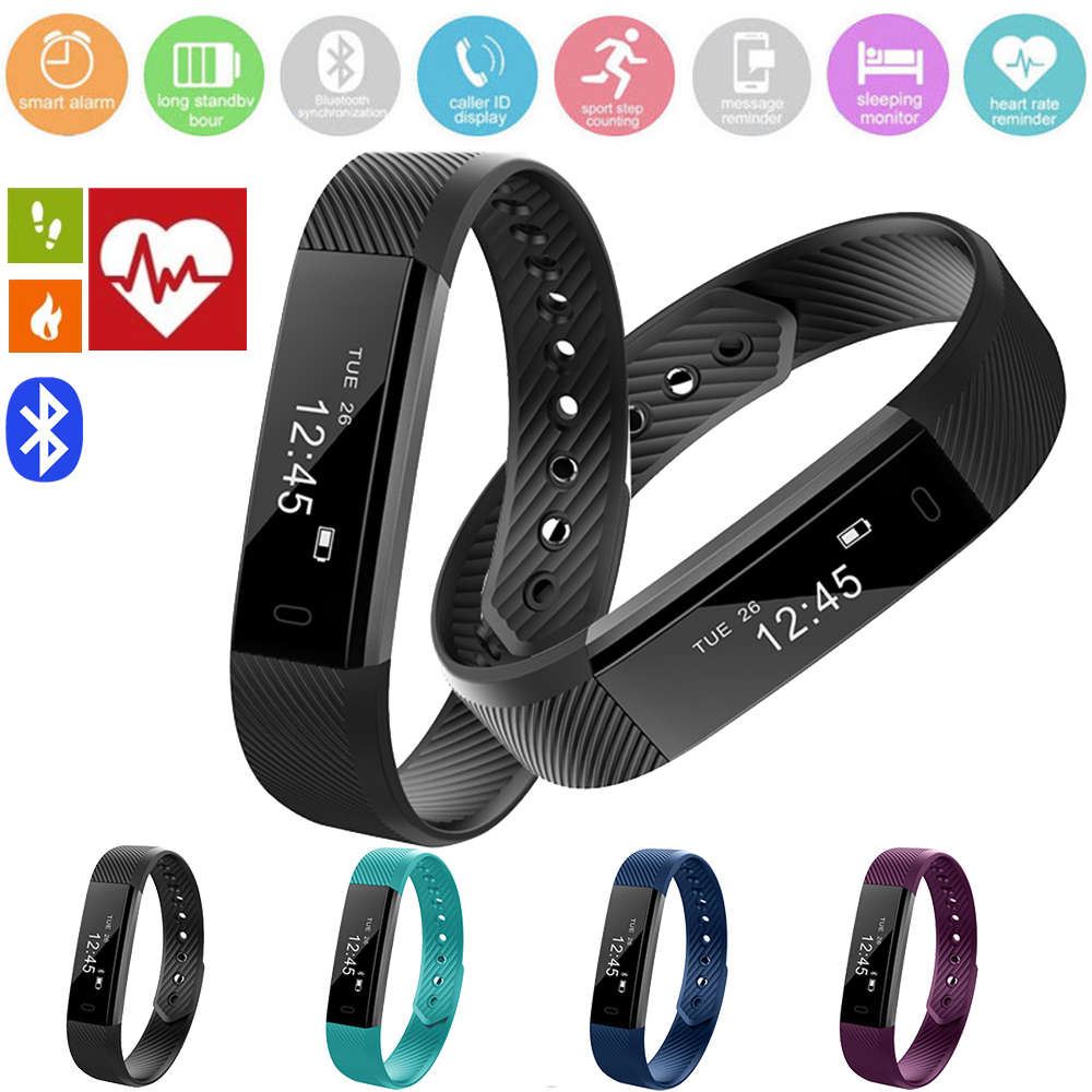 ID115 Smart Bracelet Fitness Tracker Smart Watch Step Counter Activity Monitor Vibration Smart Wristwatch For IOS iPhone Android Phone Watch