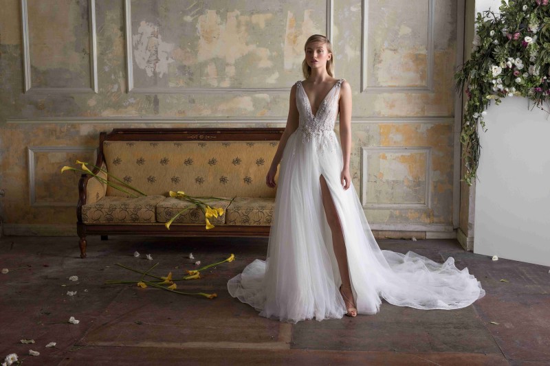 limor rosen lace dresses israel sexy deep v neck backless a e bridal gowns appliqued split romantic custom wedding dress