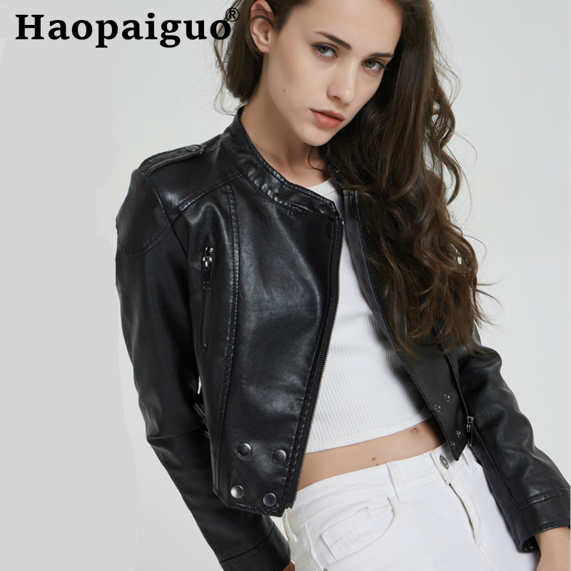 European Style Stand PU Leather Jacket Modis Motorcycle Leather Outwear Coat Women Black Biker Coat Basic Streetwear Women Cloth
European Style Stand PU Leather Jacket Modis Motorcycle Leather Outwear Coat Women Black Biker Coat Basic Streetwear Women Cloth