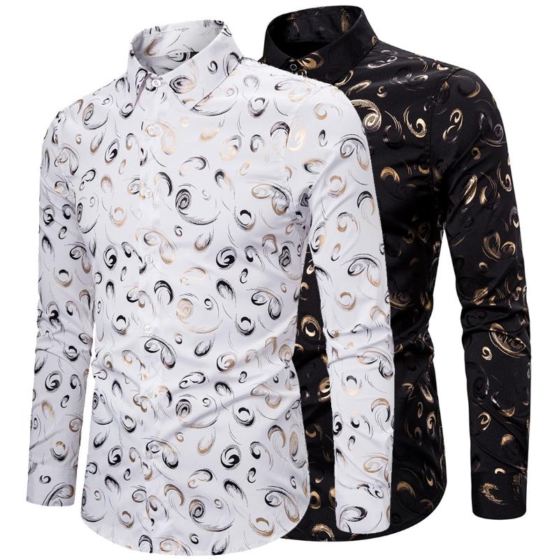 Men' new summer style style Long sleeve slim gilt printed business shirts, club sizes in Europe and the United States XXL, Black
Men' new summer style style Long sleeve slim gilt printed business shirts, club sizes in Europe and the United States XXL, Black