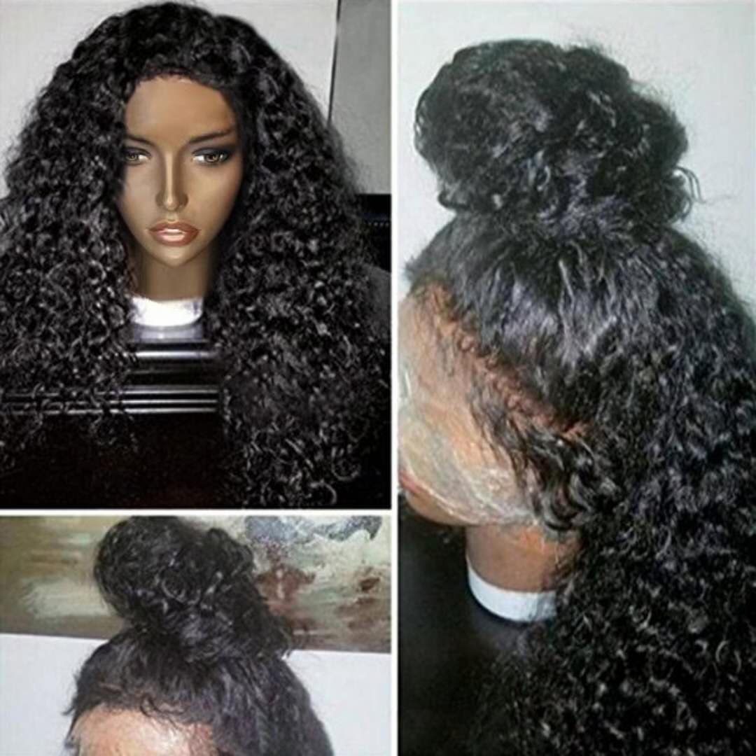 360 Lace wig pre plucked kinky curly 130%density Water Wave Brazilian Remy Human Hair frontal Wigs For black Women DIVA1
