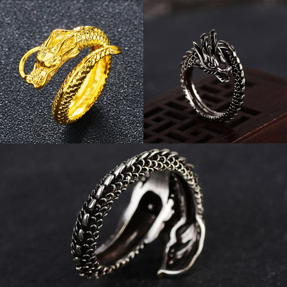 Fashion unisex Gold punk ring gothic gold dragon ring Boutique jewelry ring adjustable size Factory direct sales, Silver
Fashion unisex Gold punk ring gothic gold dragon ring Boutique jewelry ring adjustable size Factory direct sales, Silver