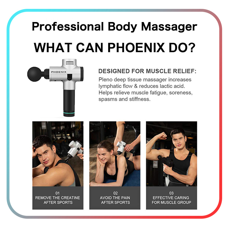 Phoenix A2 Electronic Massage Gun Professional Body Massager Deep Muscle Massage Gun Muscle Massage Relaxation Gun Pain Relief LY191203