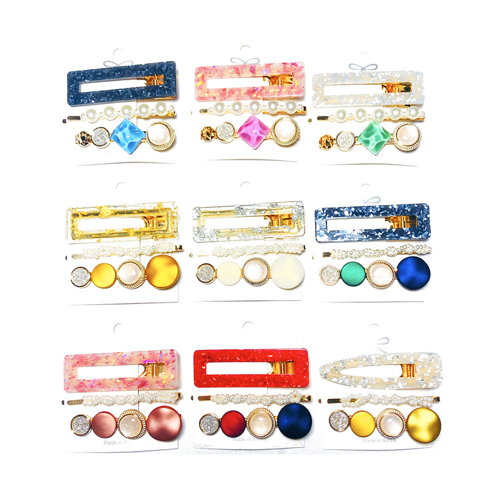 Fashion Colorful New style hair clip set simple acetic acid hair clip combination retro hair ornament pearl duck bill clip ornamet F017, Golden;silver
Fashion Colorful New style hair clip set simple acetic acid hair clip combination retro hair ornament pearl duck bill clip ornamet F017, Golden;silver