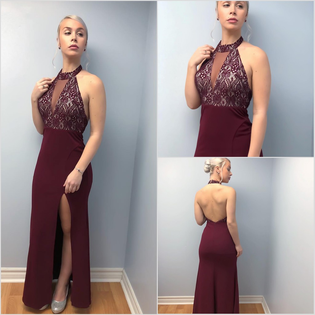 Red Customized Mermaid Sleeveless Prom Dresses Halter Evening Dress Chiffon Applique Floor Length Backless Split Formal Bridesmaid Gown, Grape
Red Customized Mermaid Sleeveless Prom Dresses Halter Evening Dress Chiffon Applique Floor Length Backless Split Formal Bridesmaid Gown, Grape