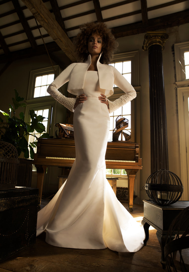 Isabelle Armstrong 2019 Mermaid Wedding Dresses Strapless With Jacket Long Sleeve Pearls Bridal Gowns Plus Size Arabic Caftan robe de mariée