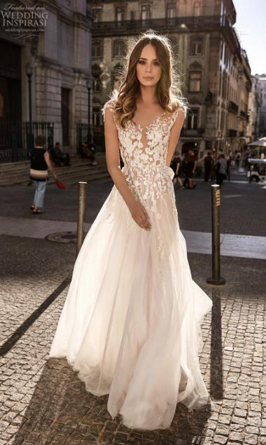 boho wedding dresses v neck backless bridal gowns flow tulle skirt lace robe de mariee country wedding dress cheap