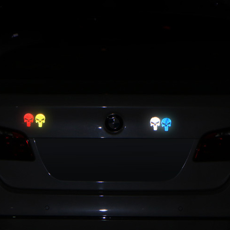 Universal Personality Skull Car Sticker Reflective Stickers Motorcycle Car Door Scratch Reflective Stickers For Car Motorbike