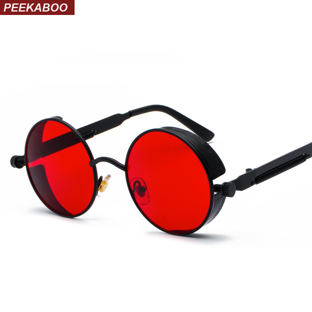 Peekaboo metal round steampunk sunglasses men women fashion summer 2019 pink blue yellow red round sun glasses for women unisex Y200619, White;black
Peekaboo metal round steampunk sunglasses men women fashion summer 2019 pink blue yellow red round sun glasses for women unisex Y200619, White;black