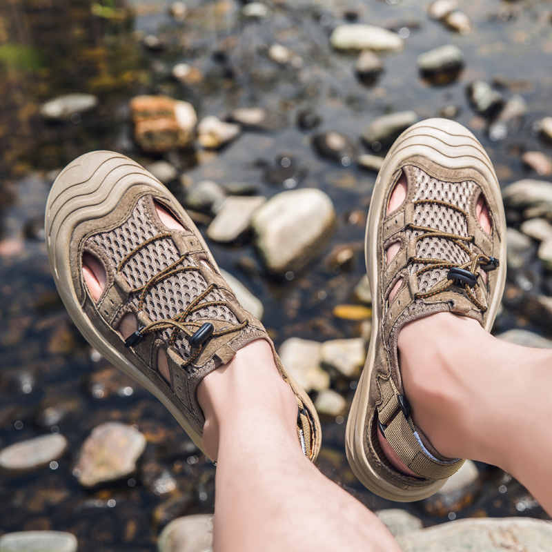 deportivas sandalen transpirables sandels homme romanas erkek leather sandles para outdoor heren roman de hombre rubber sandale, Khaki
deportivas sandalen transpirables sandels homme romanas erkek leather sandles para outdoor heren roman de hombre rubber sandale, Khaki