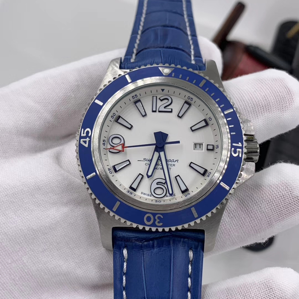 New 1884 Super-Ocean 46MM White Dial Rotatable Blue Bezel Mens Watch Automatic Movement Leather Band Watch Luminous Wristwatches, 10
New 1884 Super-Ocean 46MM White Dial Rotatable Blue Bezel Mens Watch Automatic Movement Leather Band Watch Luminous Wristwatches, 10