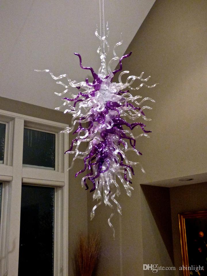 100% Mouth Blown Murano Glass Chandelier White Clear Glass Purple Colored Glass Pendant Lamps Modern Art Deco Hanging LED Chandelier
100% Mouth Blown Murano Glass Chandelier White Clear Glass Purple Colored Glass Pendant Lamps Modern Art Deco Hanging LED Chandelier