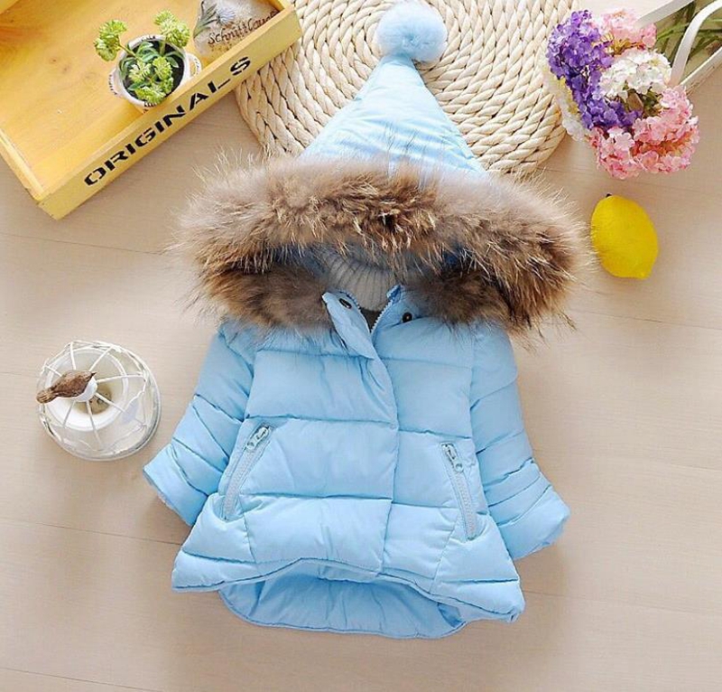 Baby Girl Clothes Fur Collar Kids Hoodies Jacket Long Sleeve Toddler Girls Coat Warm Children Outwear Winter Baby Clothing 6 Colors DW4803