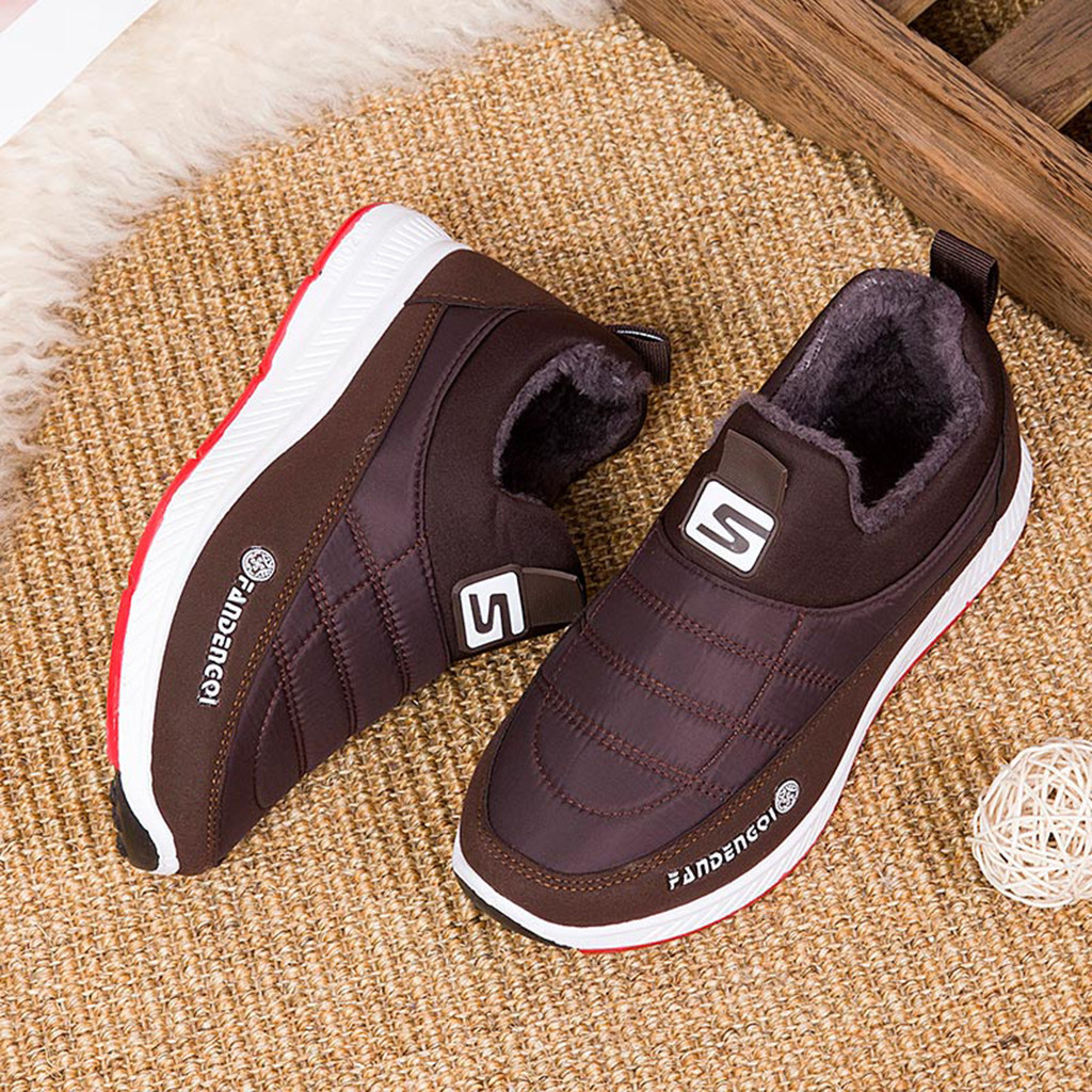Men Casual Sneakers Shoes Men Casual Warm Slip On Short Ankle Boots Shoes Male Outdoor Sports Shoes Fur platform Winter Sneakers Y200104