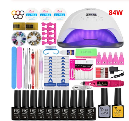 Manicure Kit Nail kit 90/80/54/36W Lamp Nail Drill Machine choose 10 Color Gel Polish set Extension Set Manicure tools
Manicure Kit Nail kit 90/80/54/36W Lamp Nail Drill Machine choose 10 Color Gel Polish set Extension Set Manicure tools