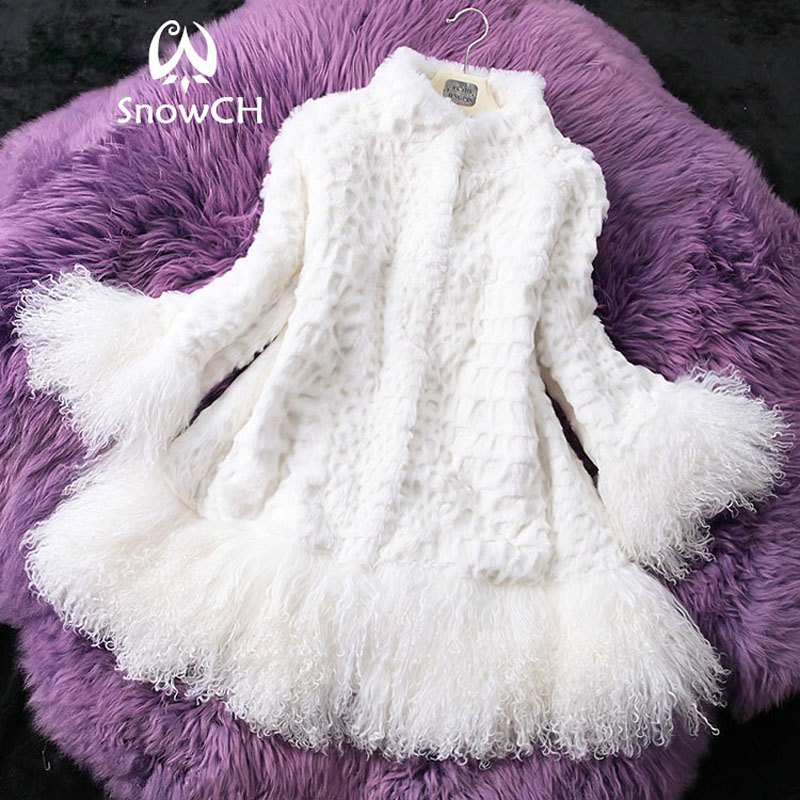 

Real fur coat women full pelt fur jacket with Mongolia Sheep hem customized plus size F1050, Yellow