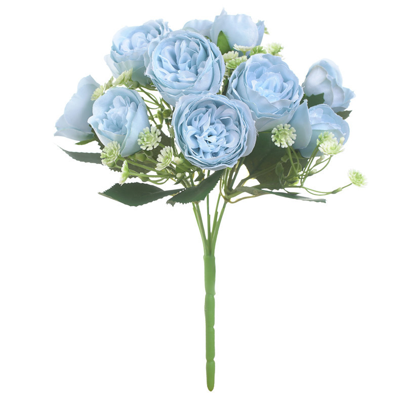 Artificial Rose Flower Bouquet Fake Plant Home Wedding Party Floral Decoration, Blue 
Artificial Rose Flower Bouquet Fake Plant Home Wedding Party Floral Decoration, Blue