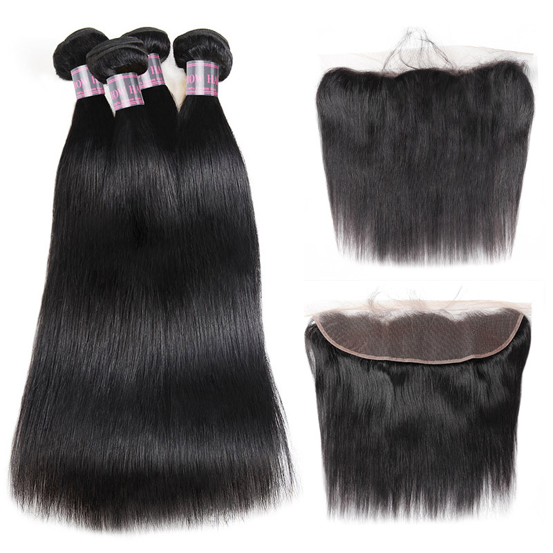 Ishow Wholesale Straight Wefts 4pcs With 13*4 Lace Frontal Peruvian Human Hair Bundles With Closure Virgin Hair Extensions Indian for Women All Ages 8-28inch Black, Natural color
Ishow Wholesale Straight Wefts 4pcs With 13*4 Lace Frontal Peruvian Human Hair Bundles With Closure Virgin Hair Extensions Indian for Women All Ages 8-28inch Black, Natural color
