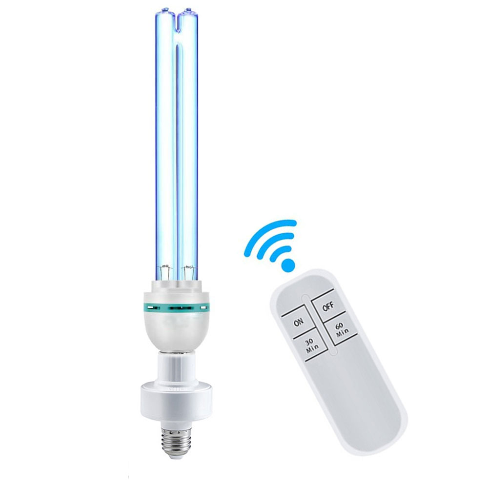 UVC Light Bulb Germicidal Lamp Sanitizer with Ozone, Remote Control 30/60 Minutes Timer, UVC Bulb Lamp with Movable Socket E27 110V/220V
UVC Light Bulb Germicidal Lamp Sanitizer with Ozone, Remote Control 30/60 Minutes Timer, UVC Bulb Lamp with Movable Socket E27 110V/220V