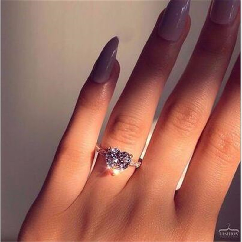 Pear Cut Sterg Wedding Ring | 5A Cubic Zirconia, Sier Band