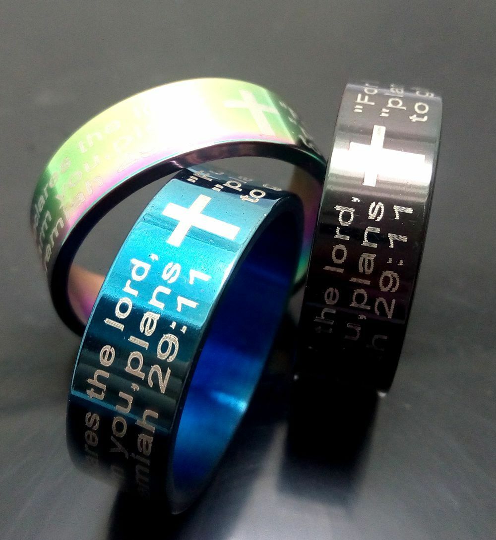 wholesale 30Pcs Jeremiah 2911 Cross Jesus christian prayer 316L stainless steel rings jewelry finger ring men women rings
wholesale 30Pcs Jeremiah 2911 Cross Jesus christian prayer 316L stainless steel rings jewelry finger ring men women rings