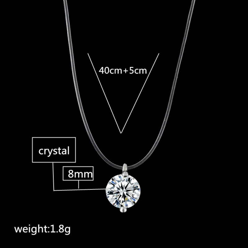 Mermaid Tear Necklace Meteorite Pendant Transparent Fishing Line Invisible Women's Fashion Jewelry Clavicle Chain
