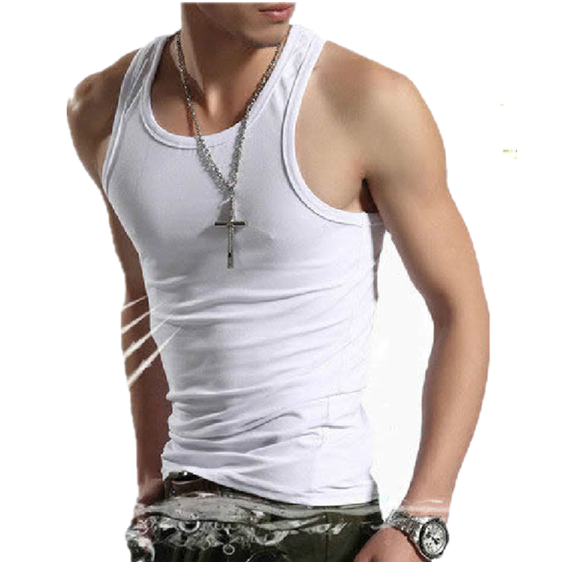 Men's Cotton Undershirt Tank Tops - White, Breathable & Comfortable, Perfect For Fiess, Wrestg, And Everyday Wear