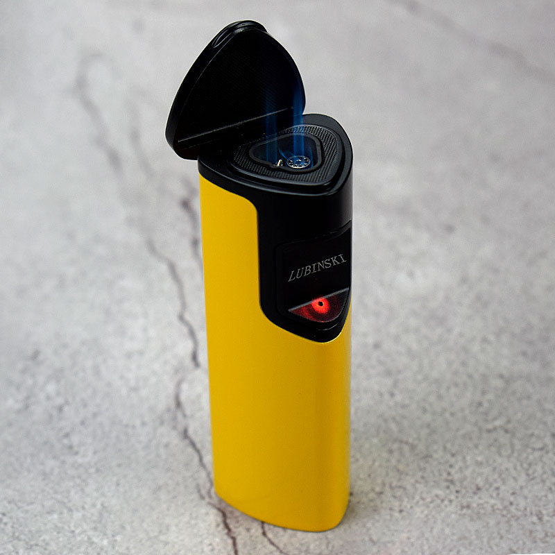 LUBINSKI Induction shape Yellow Windproof Cigar Jet Torch lighters 3 hole flame Love Shape Black Color
LUBINSKI Induction shape Yellow Windproof Cigar Jet Torch lighters 3 hole flame Love Shape Black Color
