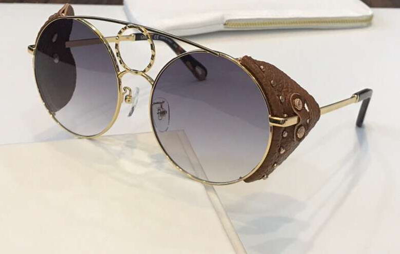 148SL Metal Gold Round Sunglasses Brown Leather Sun Glasses Women sunglasses eyewear Shades New With Box 
148SL Metal Gold Round Sunglasses Brown Leather Sun Glasses Women sunglasses eyewear Shades New With Box
