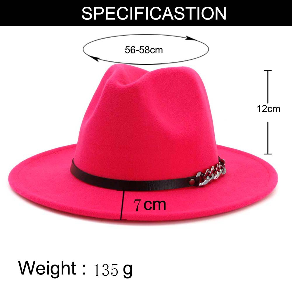 Men Women Flat Brim Panama Style Wool Felt Jazz Fedora Hat Cap Gentleman Europe Formal Hat Yellow Floppy Trilby Party Hat
