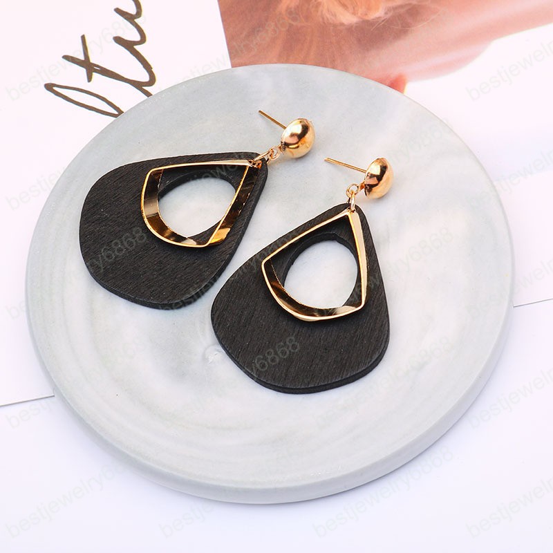 Bohemia Wooden Dangle Earrings 2020 Fashion Jewelry Green/Black Wood Statement Earrings Boho Earring accesorios mujer