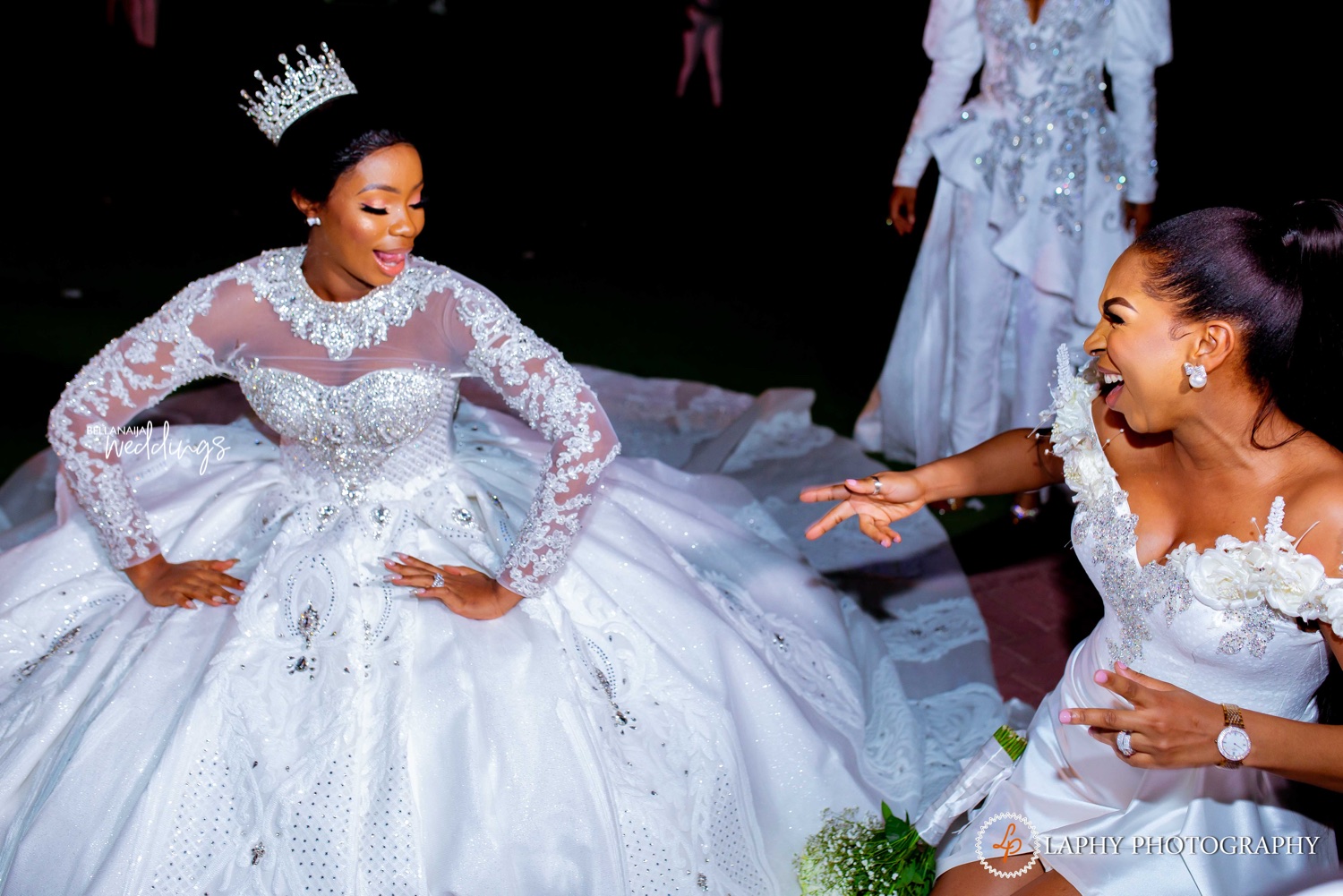 2020 Arabic Aso Ebi Plus Size Luxurious Lace Sexy Wedding Dresses Beaded Crystals Long Sleeves Bridal Dresses Sheer Neck Wedding Gowns ZJ234