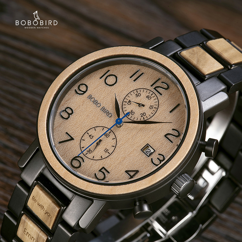 Relogio Masculino BOBO BIRD Watch Men Top Luxury Stainless Steel Wooden Watches reloj hombre Great Gifts for Man Free Engraving LY191213, Black
Relogio Masculino BOBO BIRD Watch Men Top Luxury Stainless Steel Wooden Watches reloj hombre Great Gifts for Man Free Engraving LY191213, Black