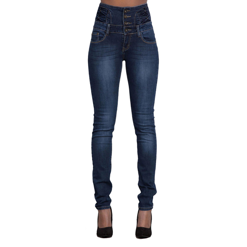 Nibesser New High Waist Jeans Woman Ripped Blue Trousers Hole Pencil Jeans Cotton Stretch Bodycon Female Sexy Skinny Denim Pants MX190712