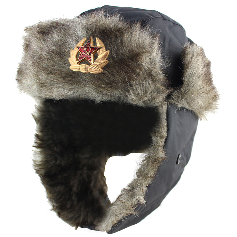 Soviet Badge Russian Trapper Hat Warm Wind Men Women Outdoor Riding Winter Ears Earflap Bomber Hats Ushanka Caps, Grey
Soviet Badge Russian Trapper Hat Warm Wind Men Women Outdoor Riding Winter Ears Earflap Bomber Hats Ushanka Caps, Grey
