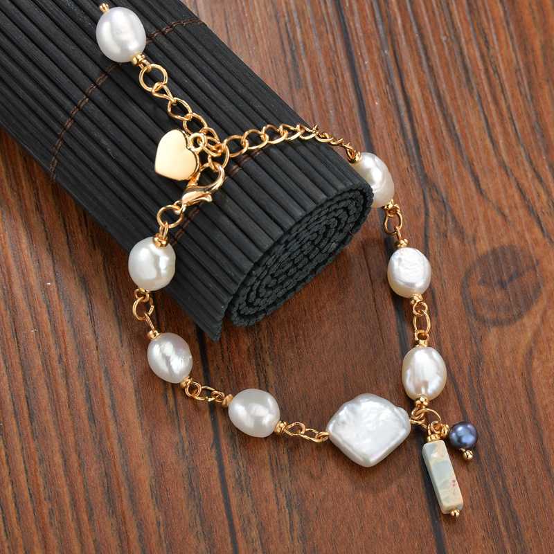 New Geometric Round Real Freshwater Pearl Bracelet For Women Charm Gold Color Alloy Heart Shaped Pendants Bangles Female Jewelry
New Geometric Round Real Freshwater Pearl Bracelet For Women Charm Gold Color Alloy Heart Shaped Pendants Bangles Female Jewelry