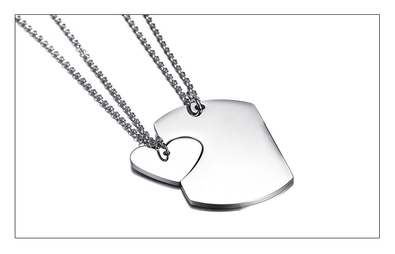 Personalized Stainless Steel Couple Heart ID Necklace Pendant Wedding Jewelry For Women Men Laser Engrave Collar CN-092
Personalized Stainless Steel Couple Heart ID Necklace Pendant Wedding Jewelry For Women Men Laser Engrave Collar CN-092