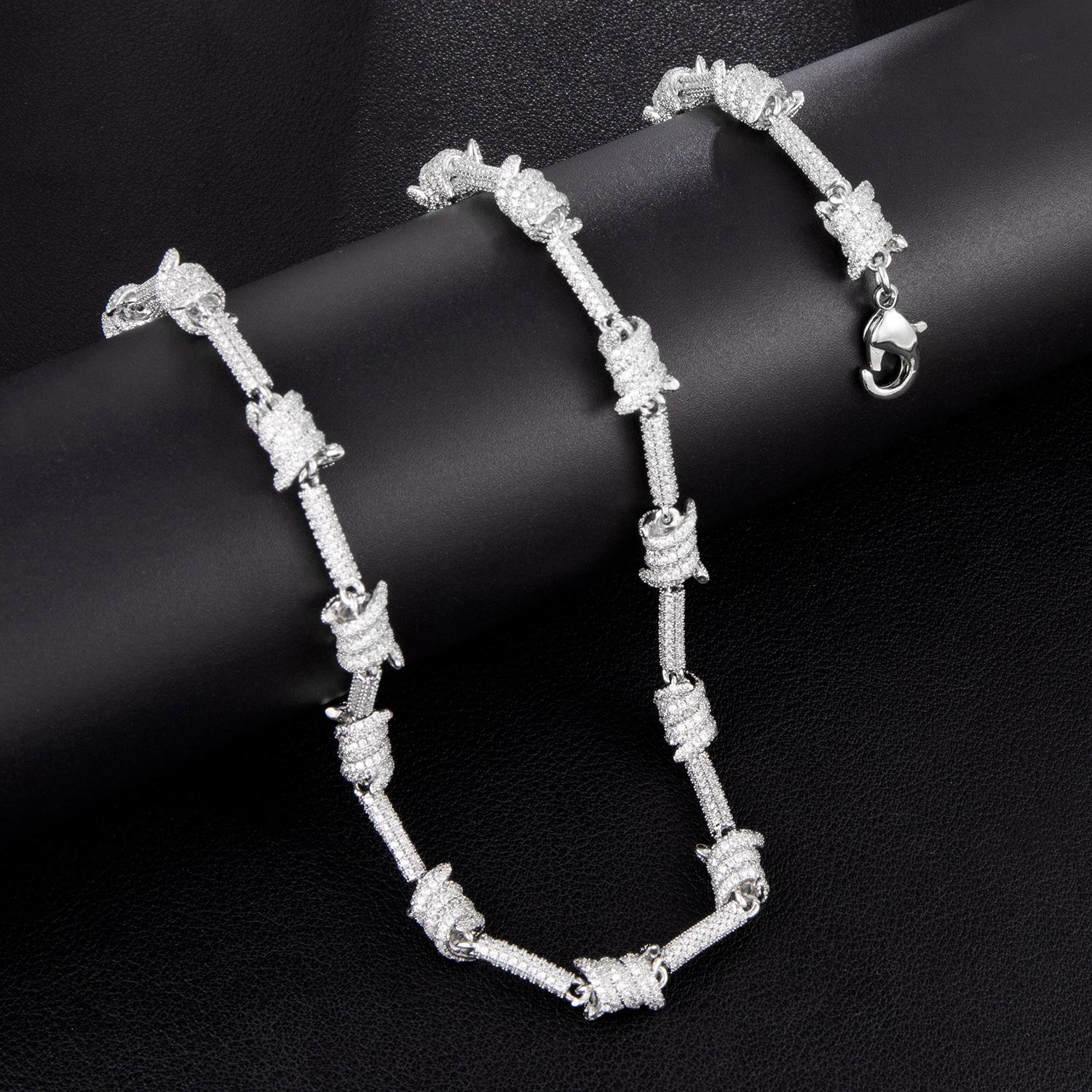 White New Arrival Gold Bg Cubic Zirconia Wire Wrap Knot Hip Hop Iced Out Bangle Bracelets Dia Jewelry Gifts for Men & Women 4