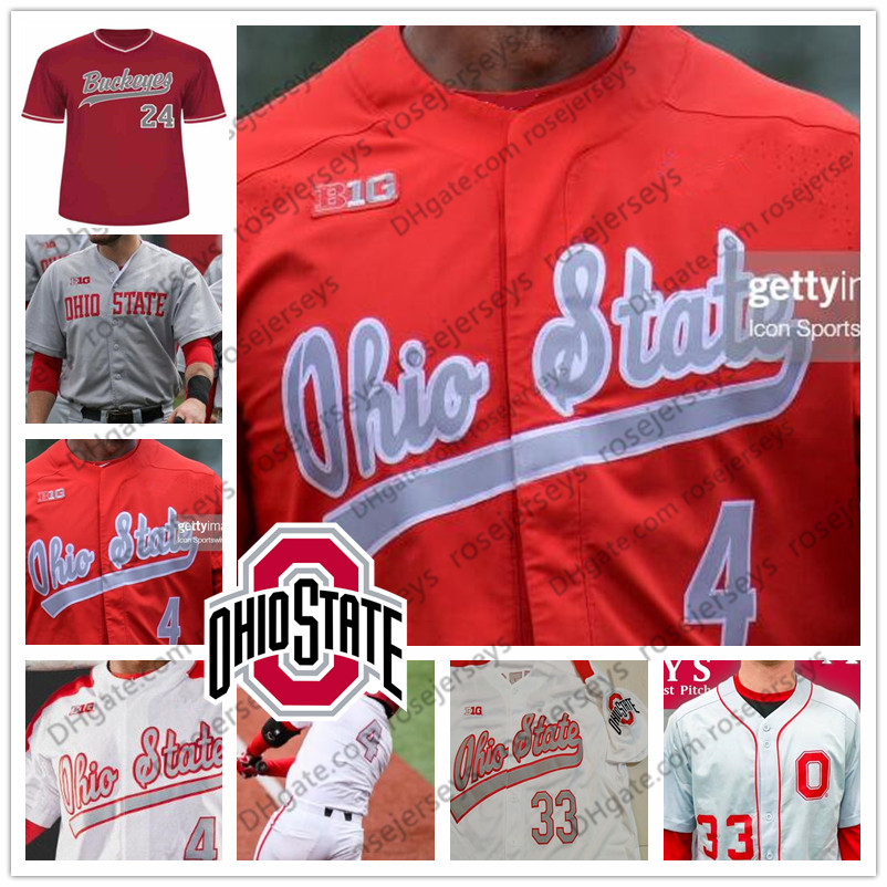 NCAA Ohio State Buckeyes 2019 Baseball #4 Noah McGowan 8 Noah West 17 Seth Kinker 30 Garrett Burhenn Gray White Red Jerseys S-4XL, Black
NCAA Ohio State Buckeyes 2019 Baseball #4 Noah McGowan 8 Noah West 17 Seth Kinker 30 Garrett Burhenn Gray White Red Jerseys S-4XL, Black