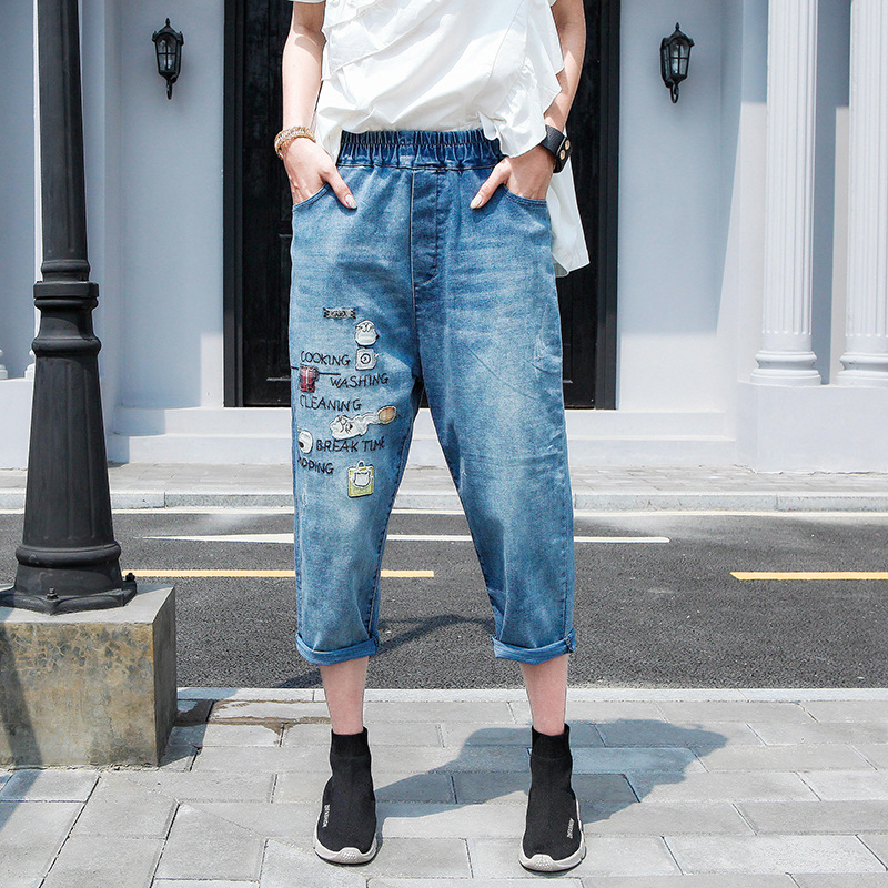 Baggy Embroidered Jeans for Women with High Waist Vintage Blue Fashion Plus Size Cotton Pants Slouchy Vibrant Jeans Woman Summer
Baggy Embroidered Jeans for Women with High Waist Vintage Blue Fashion Plus Size Cotton Pants Slouchy Vibrant Jeans Woman Summer